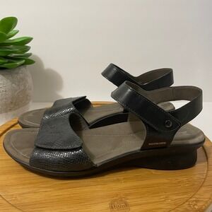 Mephisto Pattie Leather Slingback Sandals Chunky Black Comfort Shoes Size 11